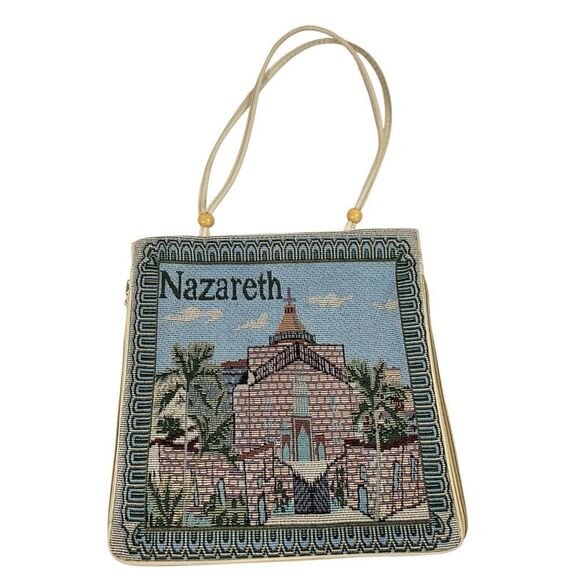 Nazareth Israel Tote Bag Zipper Expand Tapestry Vintage Souvenir Jesus 13x13 - Picture 1 of 5